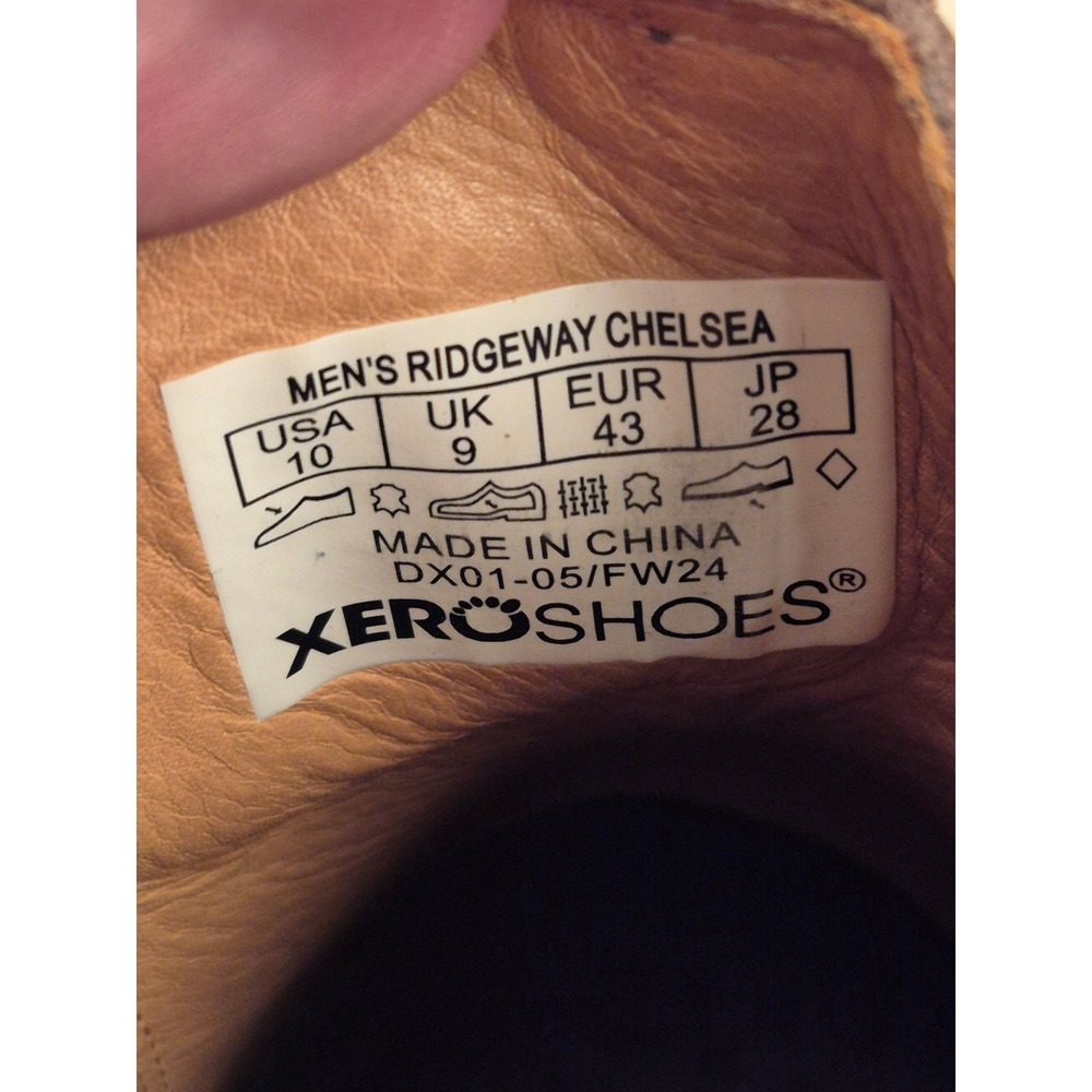 Xero Shoes Ridgeway Chelsea Mens Brown Leather Minimalist Barefoot Boots Size 10 - Picture 12 of 12
